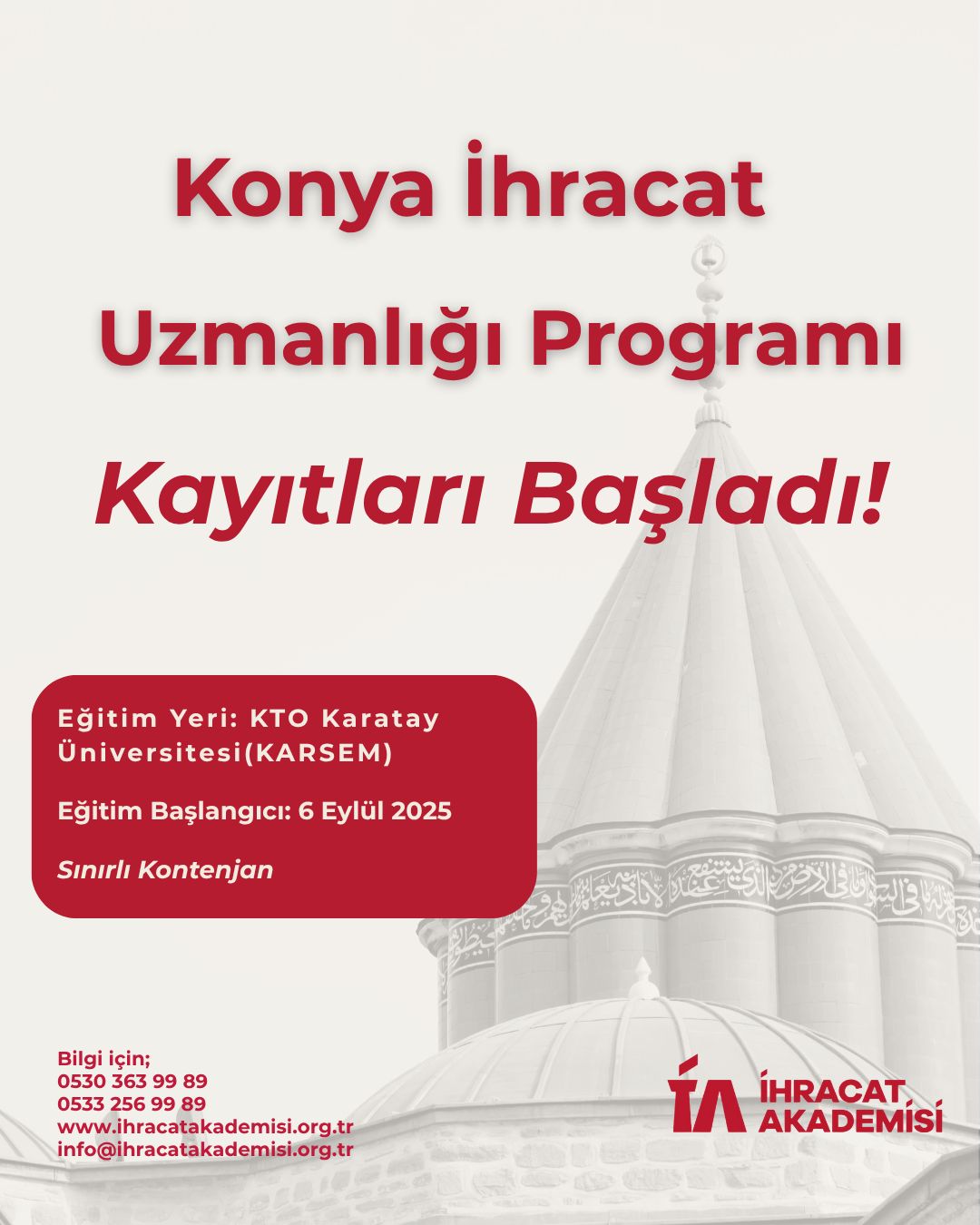 Konya İhracat Uzmanlığı Programı Kayıtları Başladı!